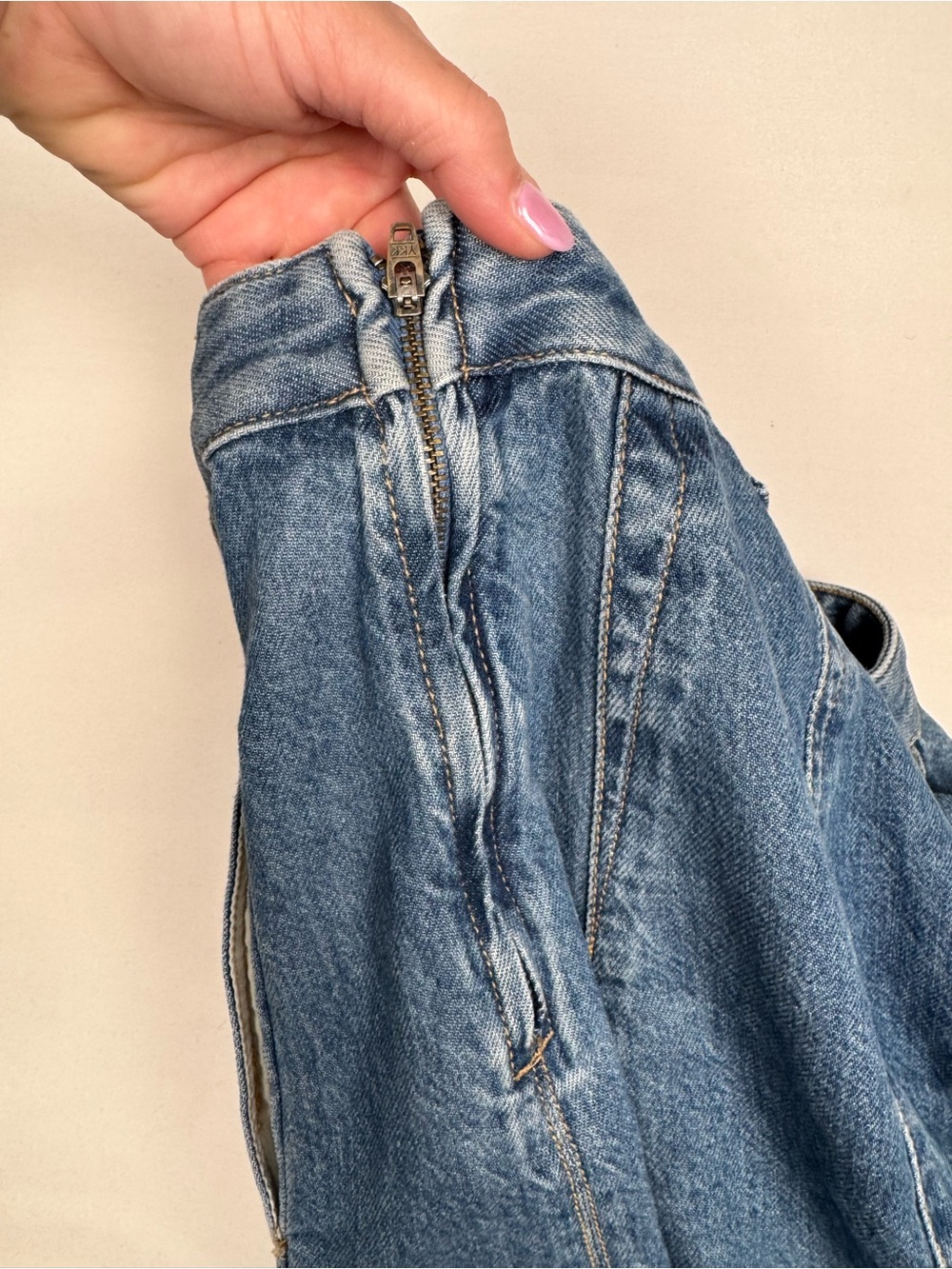 Madewell Midi Skirt Robertson Wash: Airy Denim Edition Women’s 26 Retail $148 - Picture 5 of 6